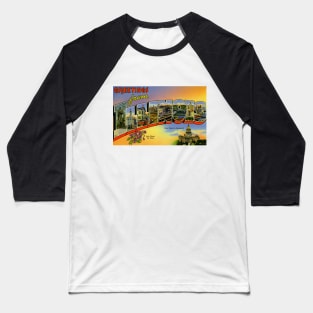 Greetings from Illinois - Vintage Large Letter Postcard Baseball T-Shirt